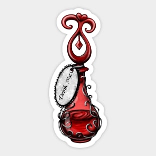 Red Magic Drink Me Bottle Sticker